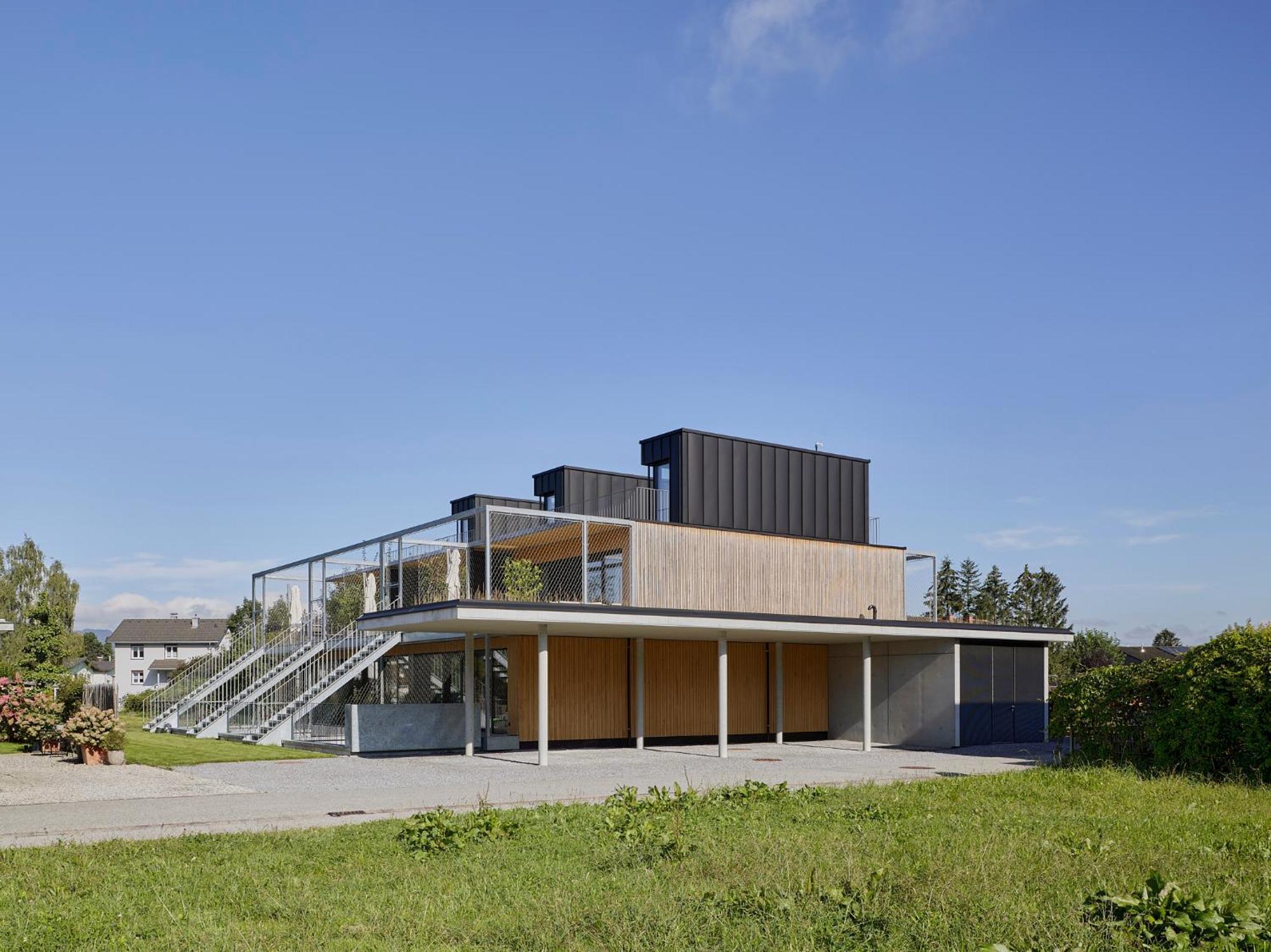 Architektenhaus Rhaa Mit Terrassen Altach Luaran gambar
